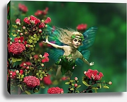 Постер Фея, летящая на свет солнца