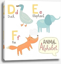 Постер Алфавит с животными DEF