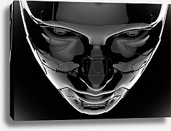 Постер Голова киборга на черном фоне