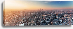Постер Панорама Парижа на закате