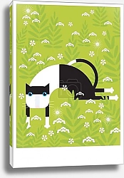 Постер Кошка на траве