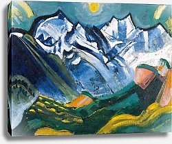 Постер Баббергер Август Высокогорный пейзаж с Ширхорном