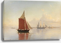 Постер Бааге Карл Эмиль A cutter and two sailing ships.