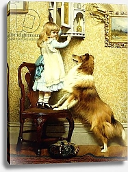 Постер Брабер Шарль Little Girl and her Sheltie, 1892