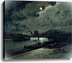 Постер Боггс Фрэнк Набережная Сены, Париж, в лунном свете