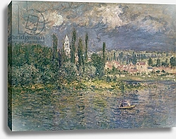 Постер Моне Клод (Claude Monet) Landscape with a Thunderstorm, Vetheuil, 1880