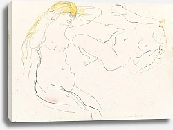 Постер Роден Огюст Deux études de figures nues