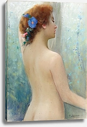 Постер Зонаро Фаусто A Female Nude with Flowers in her Hair, seen from behind