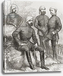 Постер Школа: Испанская 19в. Don Carlos Duque de Madrid, and his staff during the Spanish Civil War of 1873