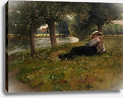 Постер Эндрюс Элифале Человек, лежащий на берегу ручья