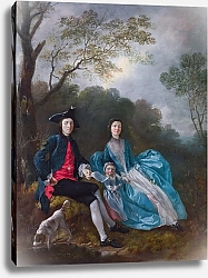 Постер Гейнсборо Томас Портрет художника с женой и дочерью