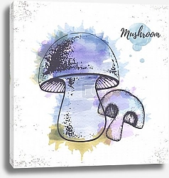 Постер Эскиз акварельных грибов