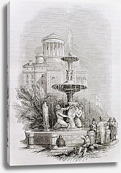 Постер Fountain of the Prado old illustration, Madrid. By unidentified author, published on Magasin Pittore