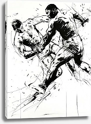 Постер Freestyle wrestlers in motion