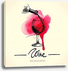 Постер Бокал вина и розовая клякса