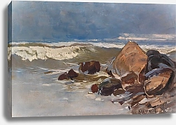 Постер Хагемайстер Карл Strand bei Lohme mit Felsen
