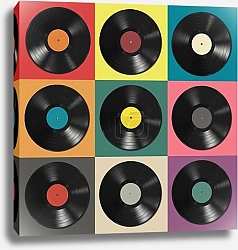 Виниловые пластинки на галерейном подрамнике