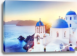 Постер Греция, Санторини. Вид на море