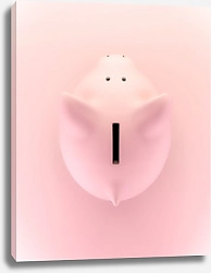 Постер Розовая свинья-копилка на розовом фоне