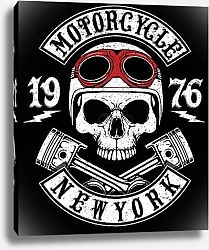 Постер Motorcycle Helmet Typography New York Sports Club