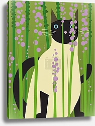 Постер Кошка в зарослях