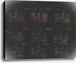 Постер Неизвестен Triomphe de Paris – maquette de décor – planche de neuf croquis annotés pour les illuminations de la tour Eiffel