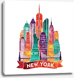 Постер Нью Йорк, коллаж