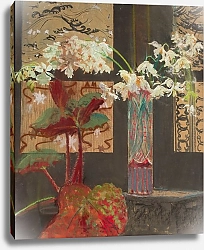 Постер Чолковский Леон White orchids and a peony