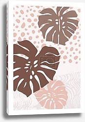 Постер Листья монстеры в терракотовых тонах 3