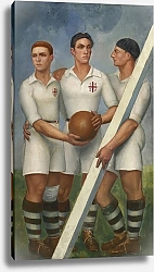 Постер Заррага Ангел Три футболиста в беретах