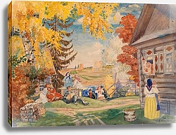 Постер Кустодиев Борис Крестьянские женщины