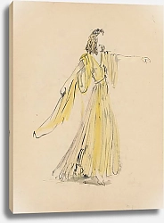 Постер Берар Кристиан Sodome et Gomorrhe – maquette de costume – femme en robe jaune