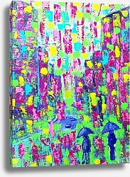 Постер Абстрактная красочная картина дождя в городе