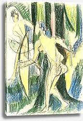 Постер Кирхнер Людвиг Эрнст Bogenschie?ende M?dchen im Wald