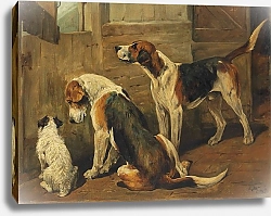 Постер Эммс Джон В ожидании охоты: терьер и две гончие