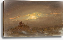 Постер Черч Фредерик Зимний пейзаж в лунном свете