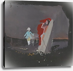 Постер Берар Кристиан Mozartiana – maquette de décor – enfant pianiste près d’un flûtiste