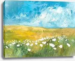 Постер Morning of white poppies