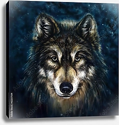 Постер Портрет серого волка