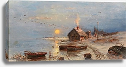 Постер Клевер Юлий Рыбацкая деревушка на побережье Балтийского моря