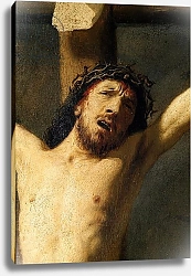 Постер Рембрандт (Rembrandt) Christ on the Cross, detail of the head