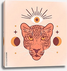 Постер Леопард, полумесяц, глаз провидения