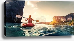 Постер Девушка на каяке