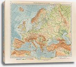 Постер Фридрих Эрнст Europa, Bodengestalt und Gewasser