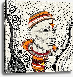 Постер Африканец на этническом узоре