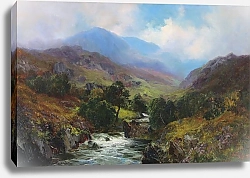 Постер Слейтер Джон Фальконер Mist Rising Over a River in the Scottish Highlands
