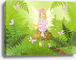 Постер Маленькая фея в сказочном лесу
