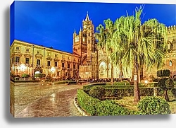 Постер Cathedral of Palermo at night