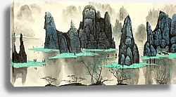 Постер the majestic mountains of china and the great river