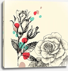 Постер Розы с цветными каплями